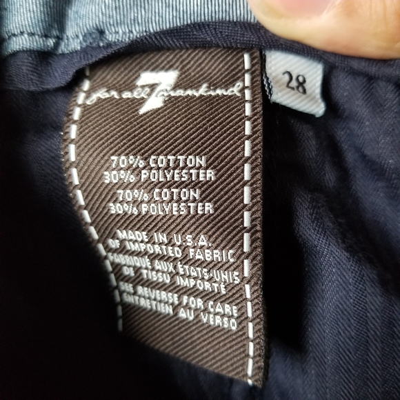 7 For All Mankind Denim-Look Slim Cropped Chino Rare - Picture 10 of 13